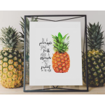 Be A Pineapple Watercolor Wall Art Print